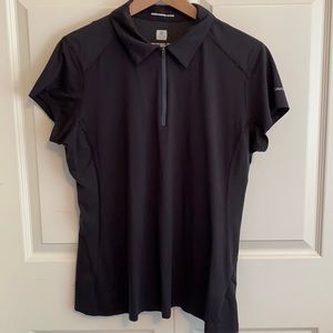 Columbia Women’s Black Zip Short Sleeve Polo - XL